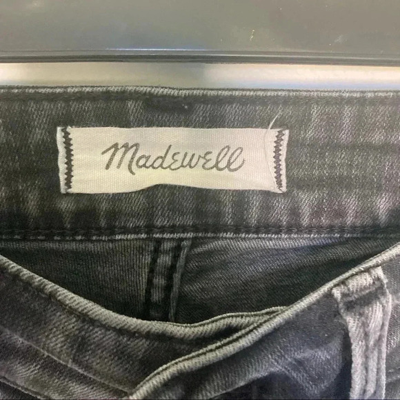 Madewell grey curvy high rise skinny raw  hem distressed knees jeans - Picture 4 of 7